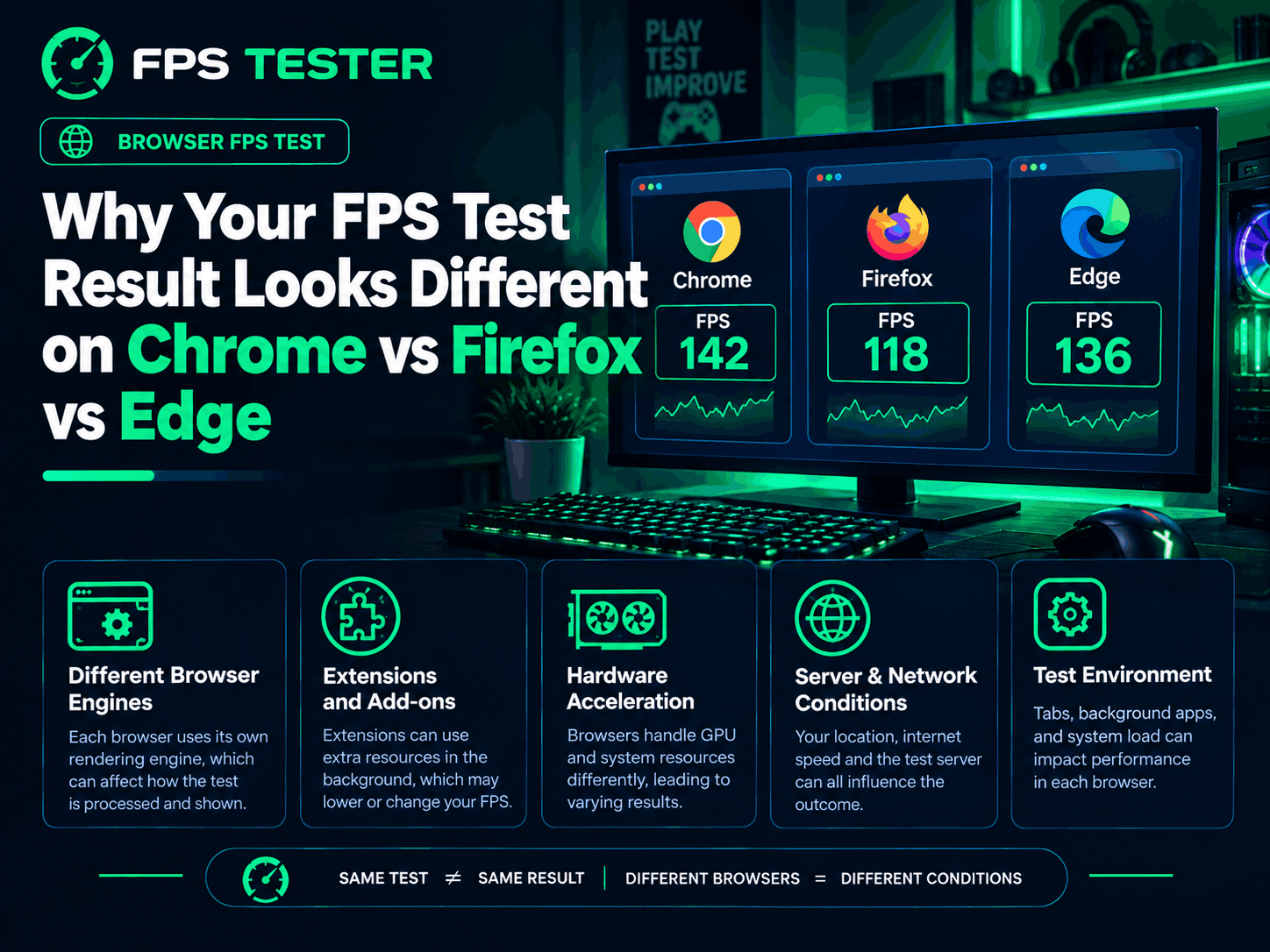 Why Your FPS Test Result Looks Different on Chrome vs Firefox vs Edge