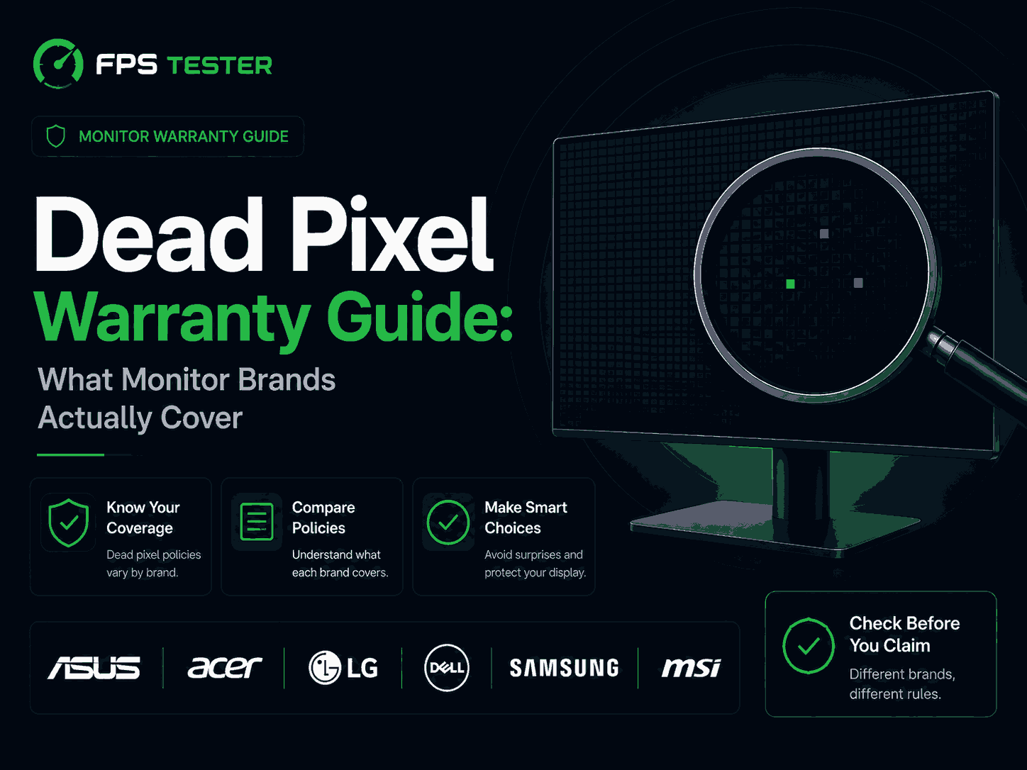Dead Pixel Warranty Guide: What Monitor Brands Actually Cover