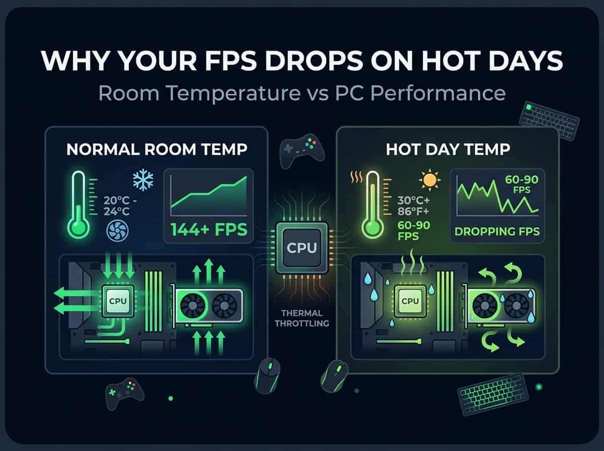 Why Your FPS Drops on Hot Days (Room Temperature vs PC Performance)