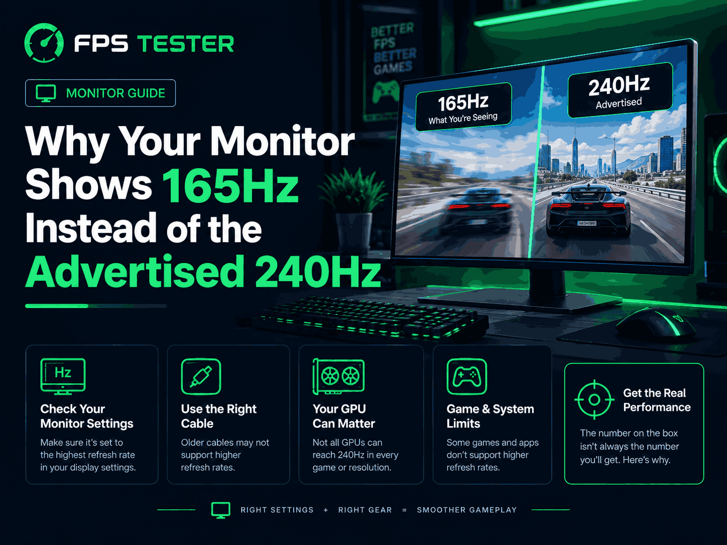Why Your Monitor Shows 165Hz Instead of the Advertised 240Hz